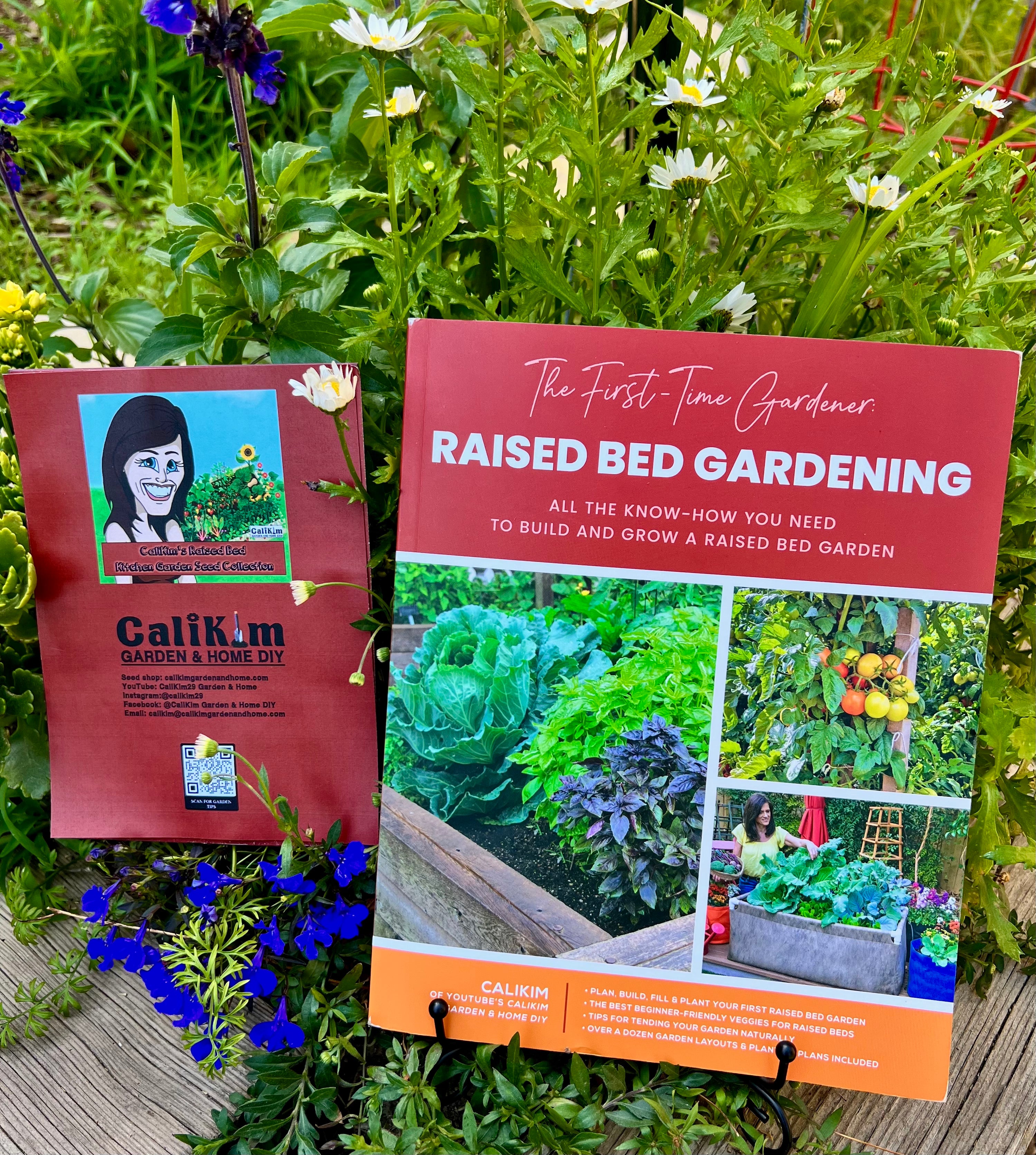 The First Time Gardener:Raised Bed Gardening - Signed & Personalized with Raised Bed Kitchen Garden Seed Collection - Seed/Book Bundle