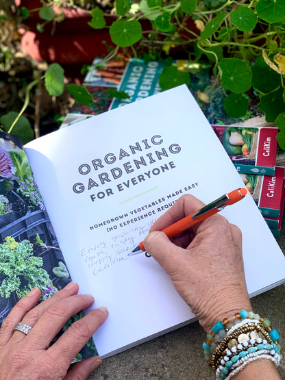 Organic Gardening for Everyone: Homegrown Vegetables Made Easy, Signed &amp; Personalized, with Fall Garden Seed Collection - Seed/Book Bundle