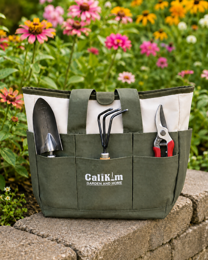CaliKim Garden Tool Tote Grab-and-Go Garden Organizer