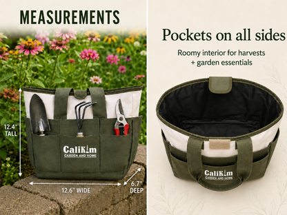 CaliKim Garden Tool Tote Grab-and-Go Garden Organizer
