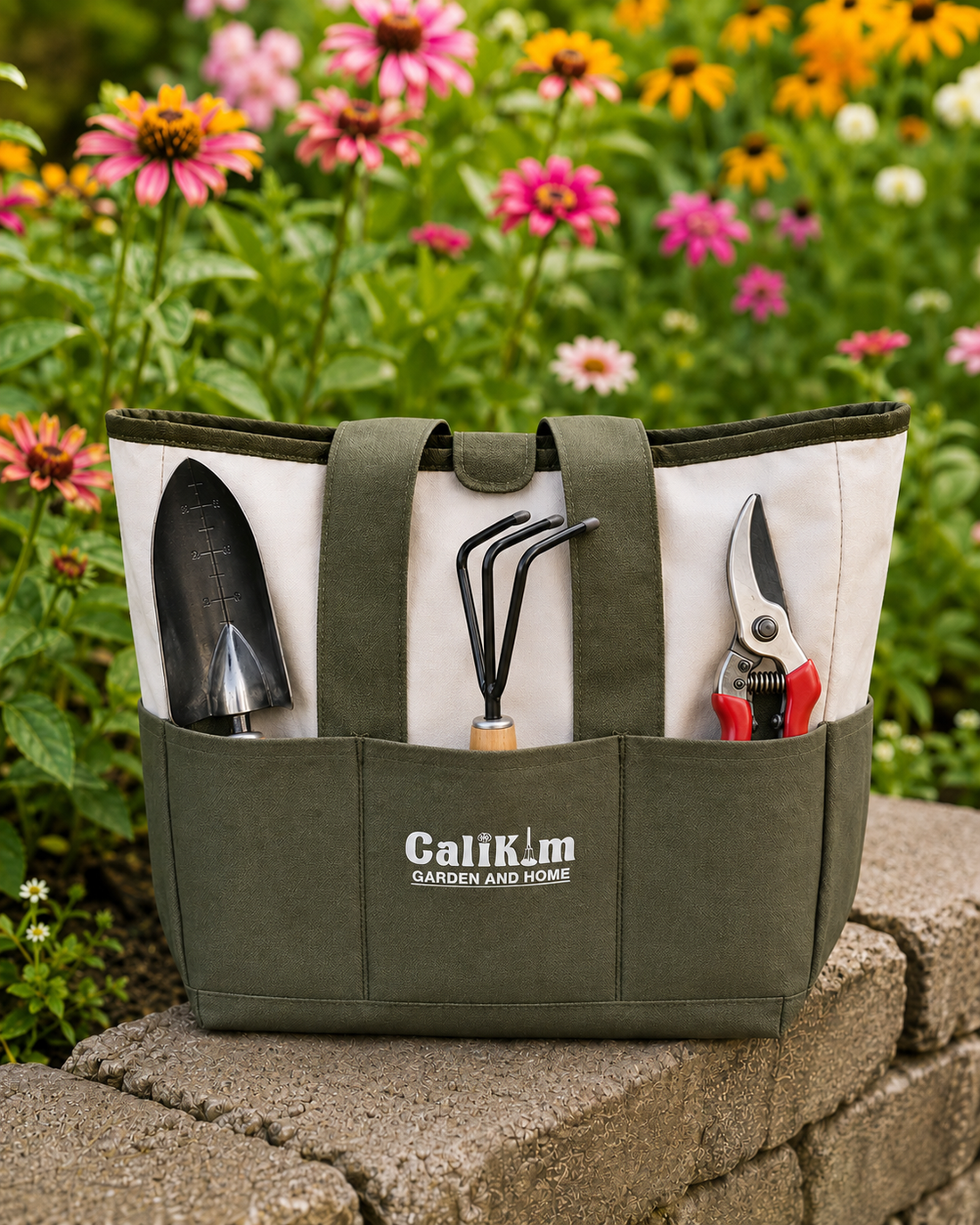 CaliKim Garden Tool Tote Grab-and-Go Garden Organizer