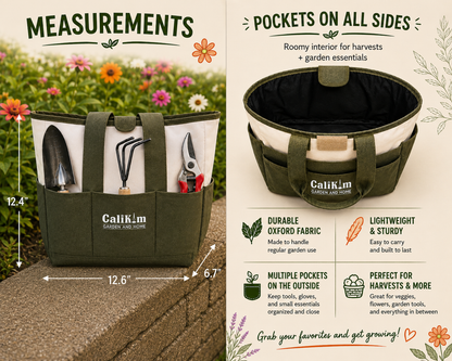 CaliKim Garden Tool Tote Grab-and-Go Garden Organizer