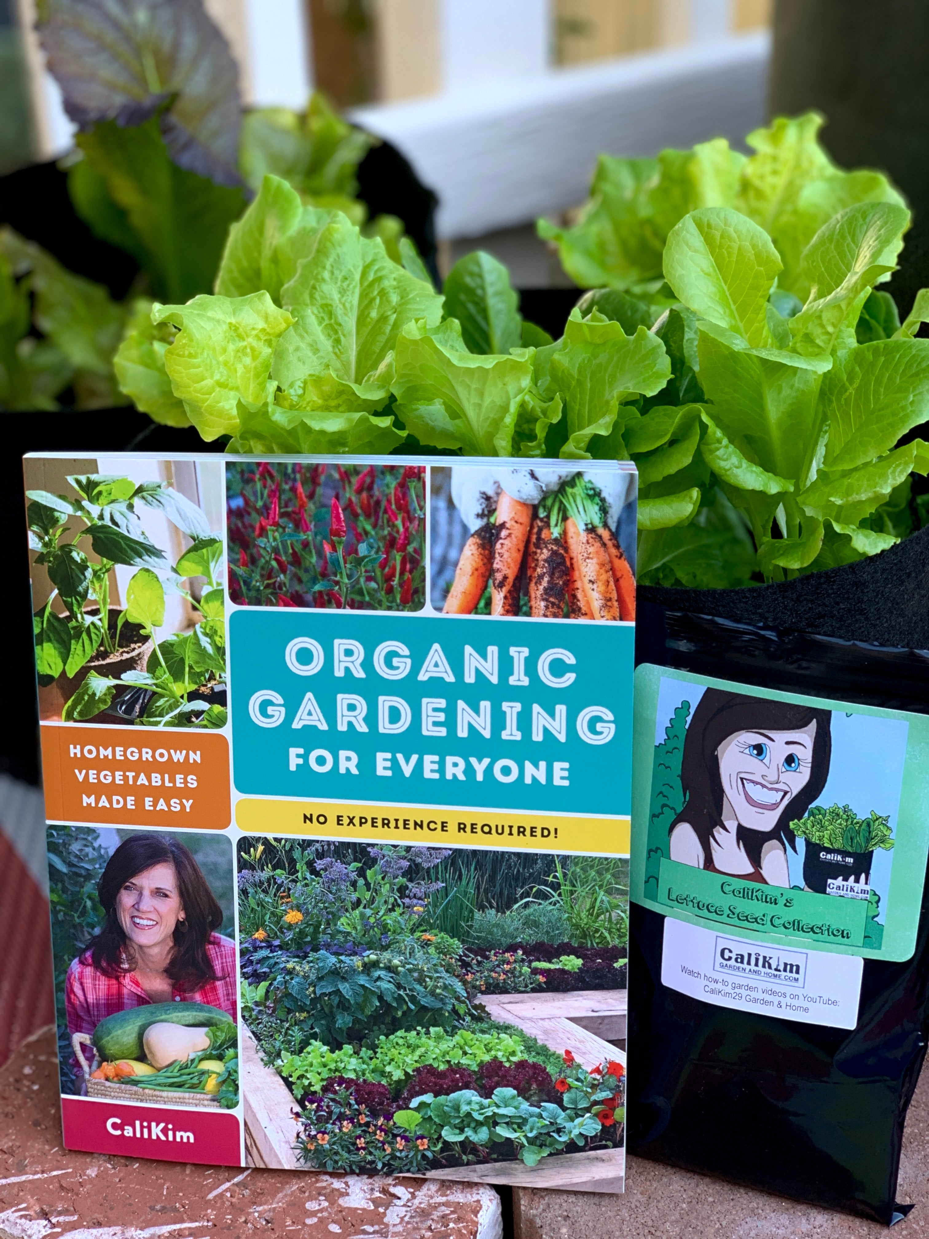 Organic Gardening for Everyone: Homegrown Vegetables Made Easy, Signed &amp; Personalized, with Lettuce Seed Collection -  Seed/Book Bundle